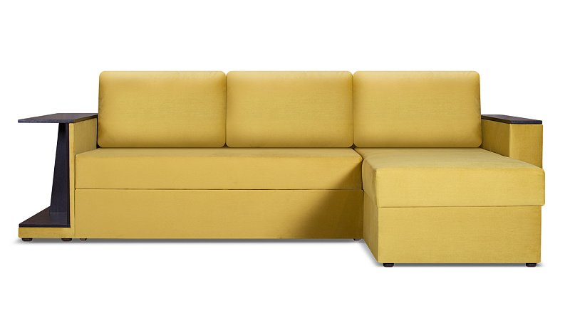 Угловой диван Берг со столиком со столиком, механизм дельфин