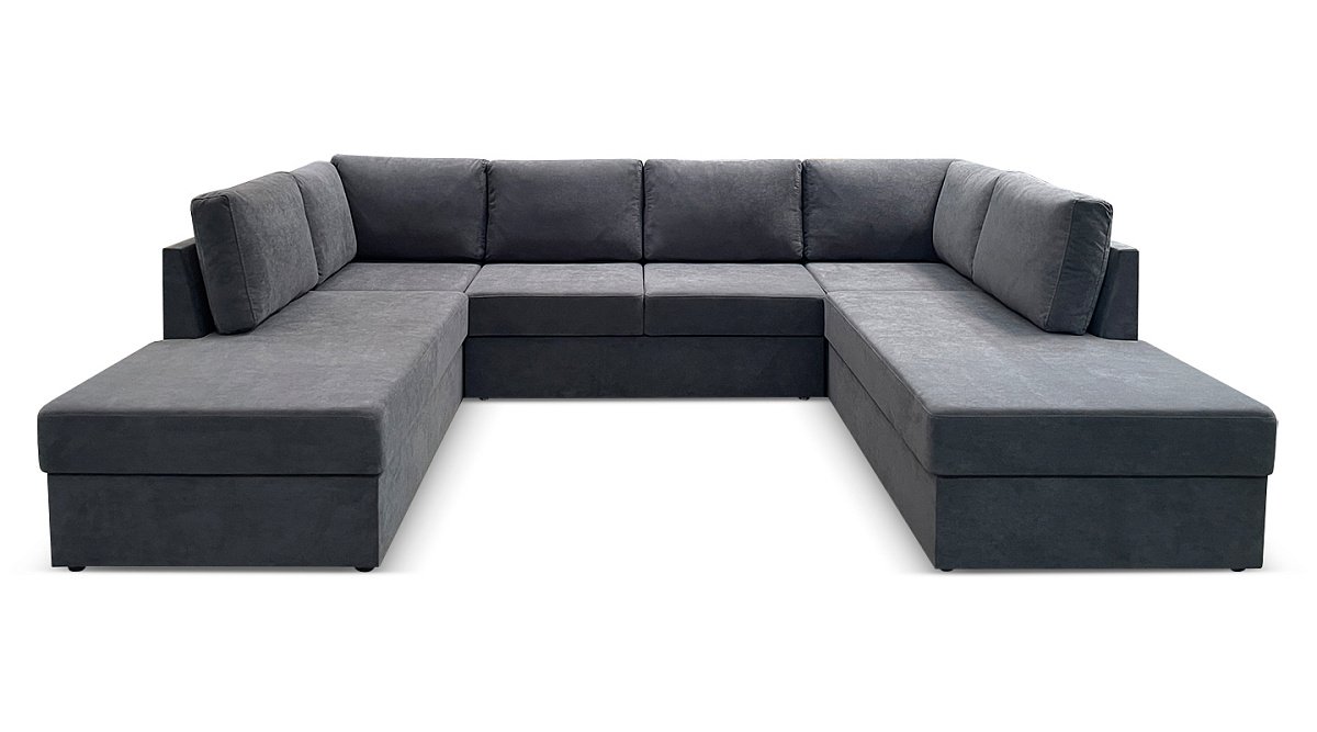П-образный диван Копенгаген Набор 2 Графит Велюр 