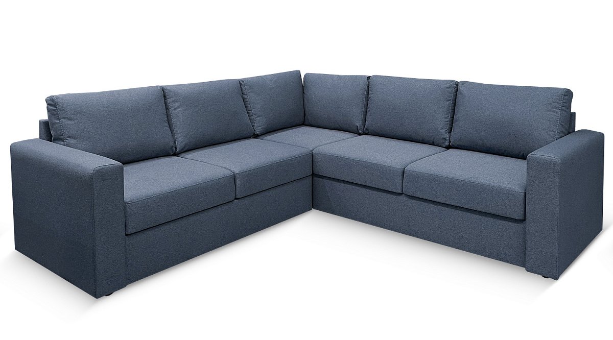 Угловой диван Лагом Синий рогожа