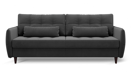 Диван прямой Ультра Темно серый велюр