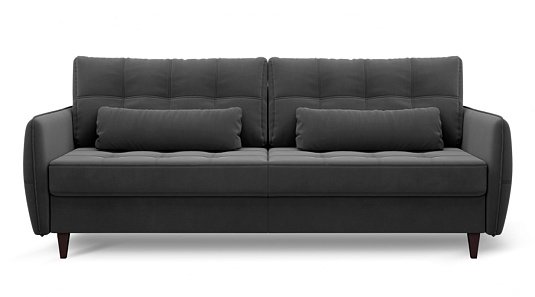 Диван прямой Ультра Темно серый велюр